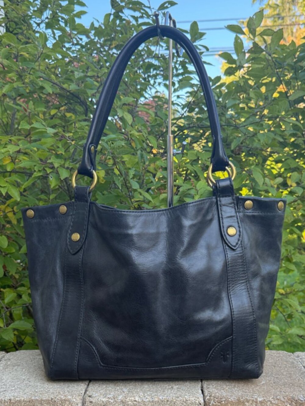 Frye Leather Distressed Melissa Large Shoulder Tote Bag